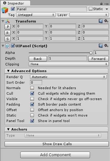 parameters of UI Panel 