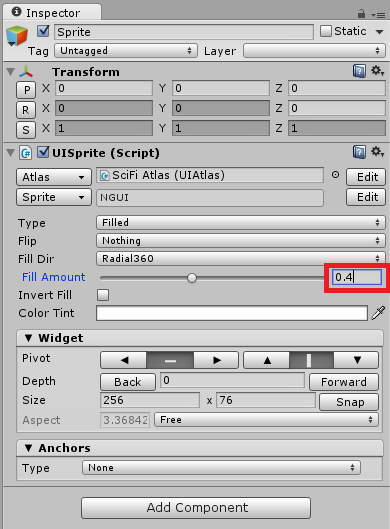 set fill amount parameter to 0.4