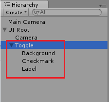 uitoggle widget gameobject structure