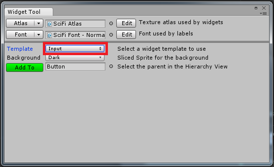 create an uiinput widget