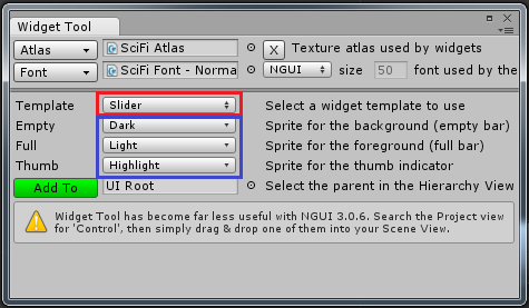 create an uislider widget