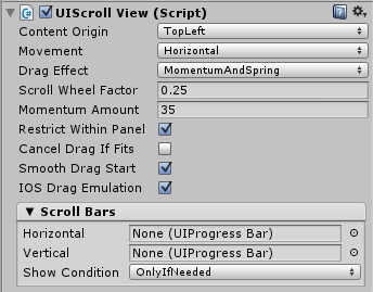 parameters of uiscrollview component