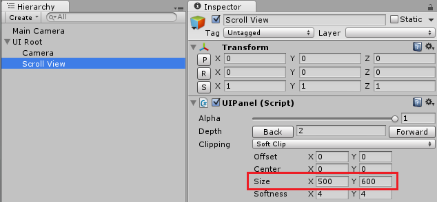 change size of scrollview panel