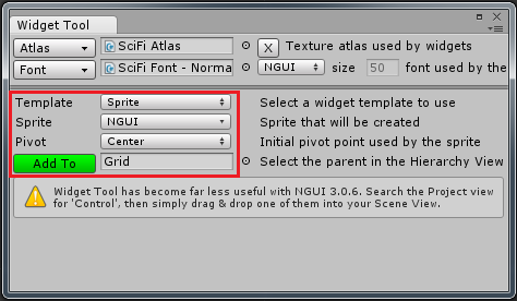 create an uisprite widget through widget window