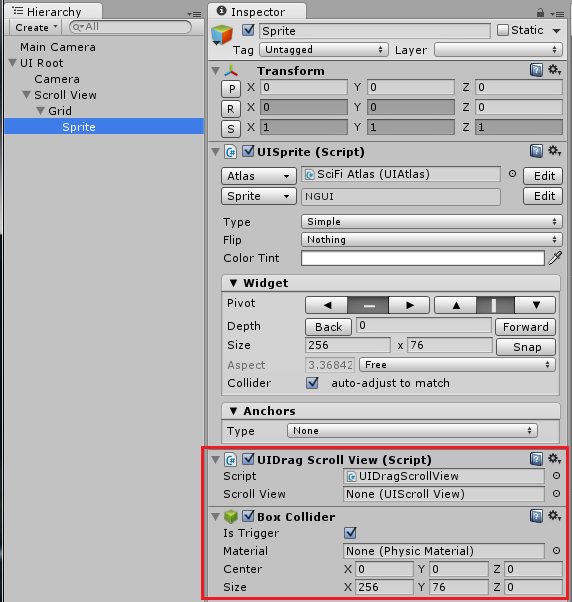 add components to sprite gameobject