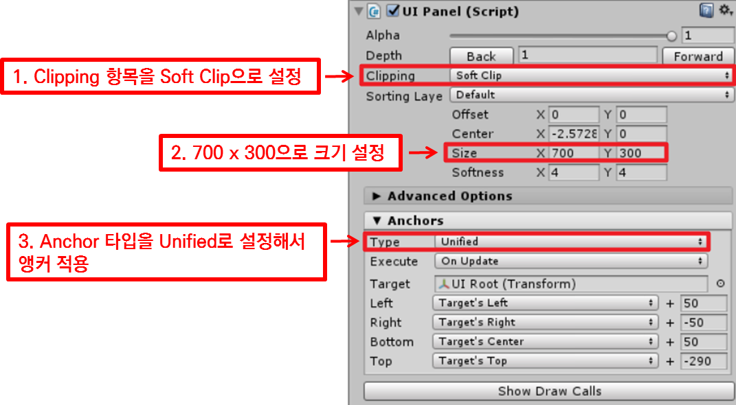 set parameters of created uipanel