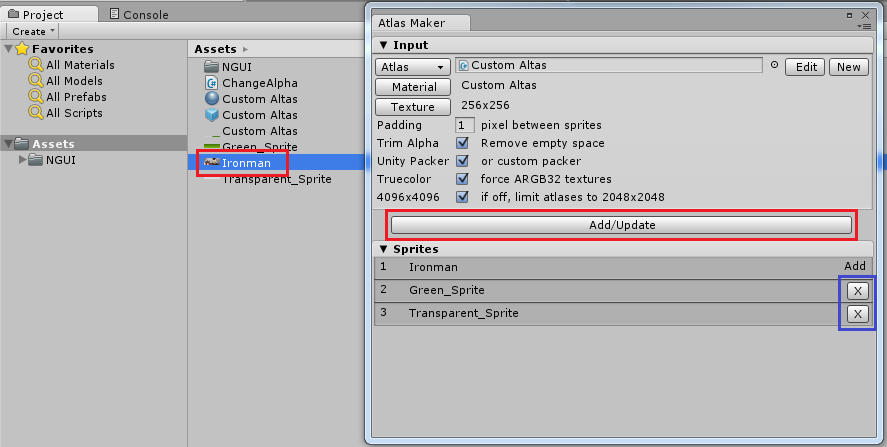 correction menu of atlas maker