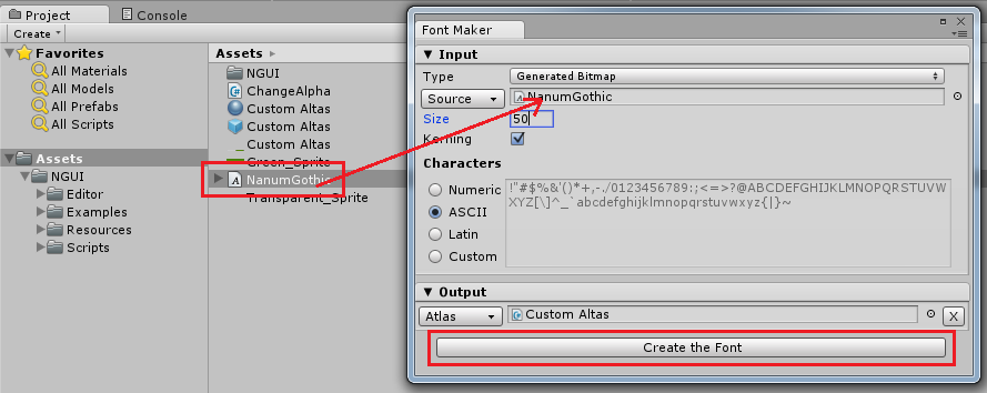 font maker setting