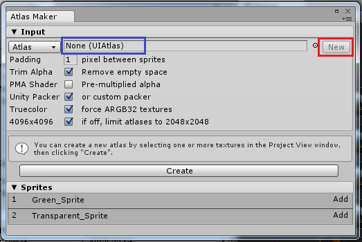 create new atlas through atlas maker
