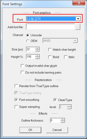 bmfont settings