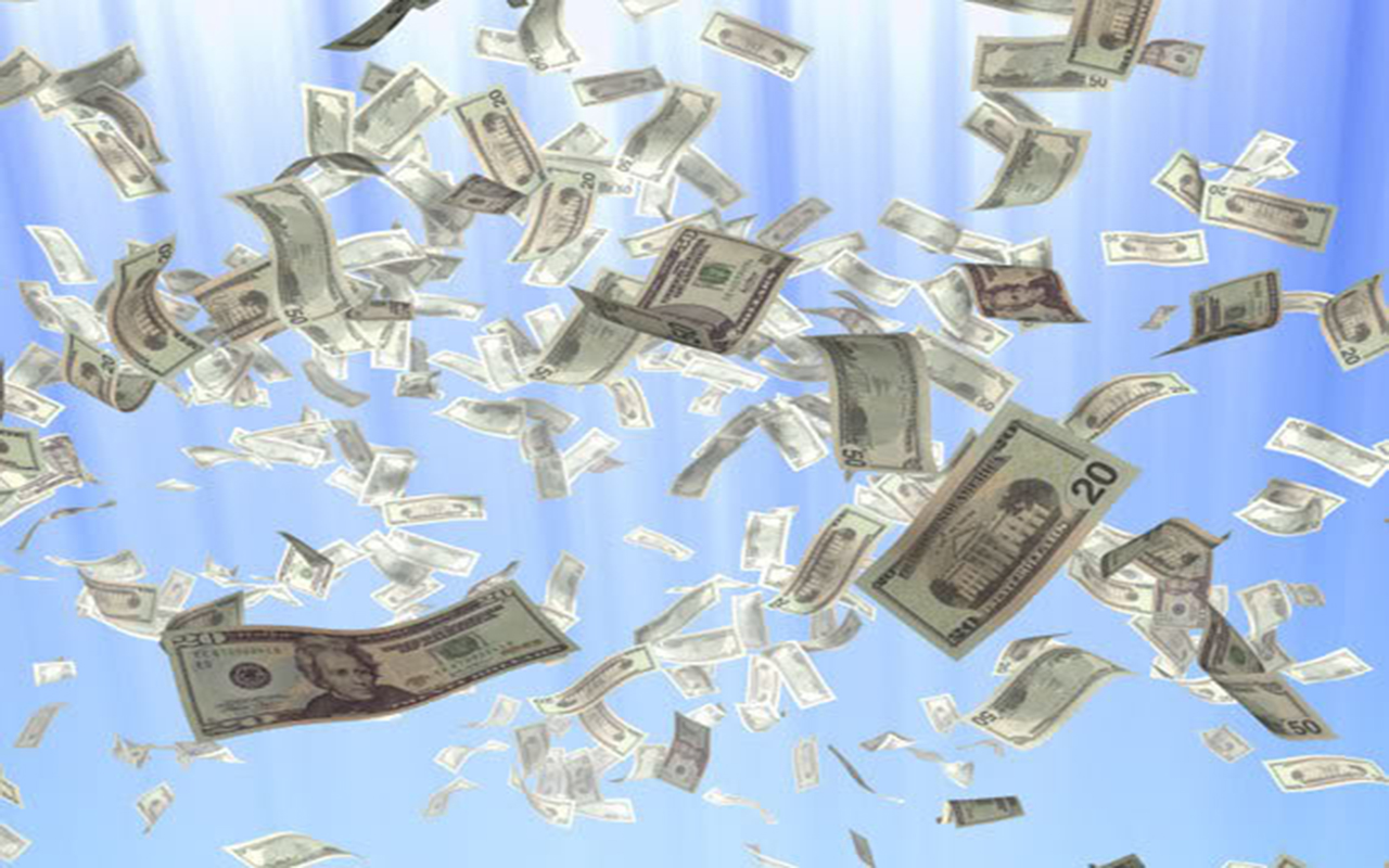 pouring money