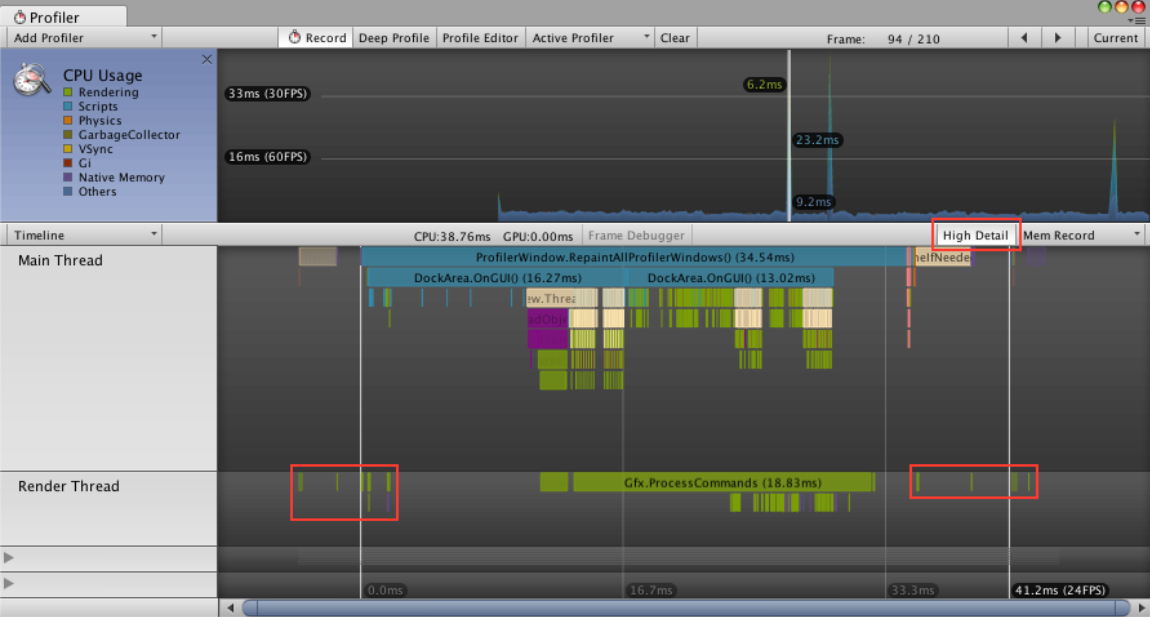 high detail view in the cpu profiler