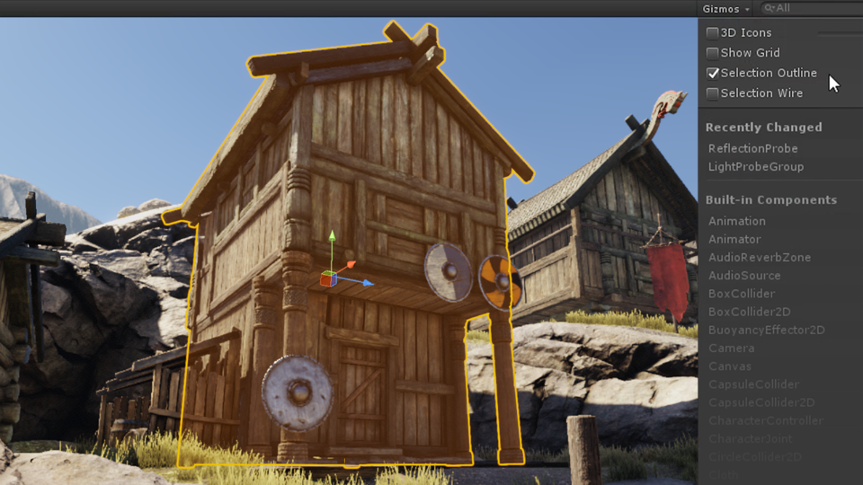 selection highlighting in scene view
